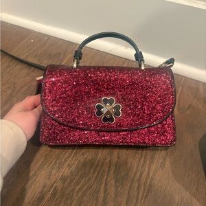 KATE SPADE MAROON SPARKLE CROSS BODY